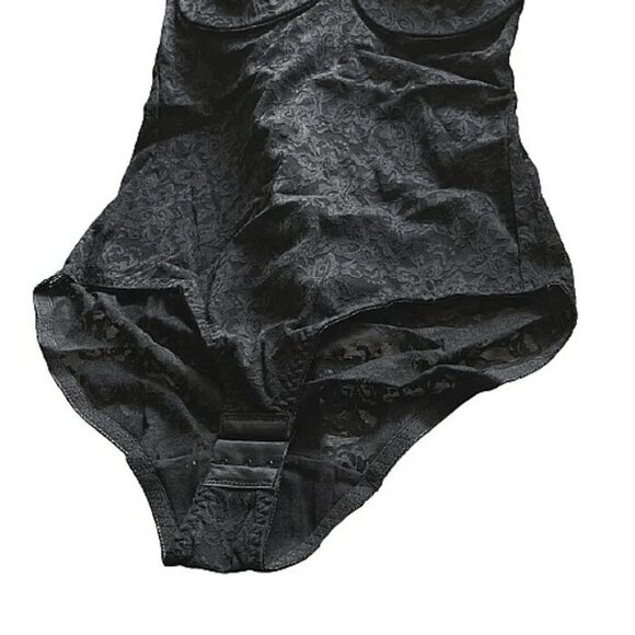 Deep V-Neck Plunging Backline Lace Bodysuit Shapewear with Underwire Bra XL - Picture 7 of 7